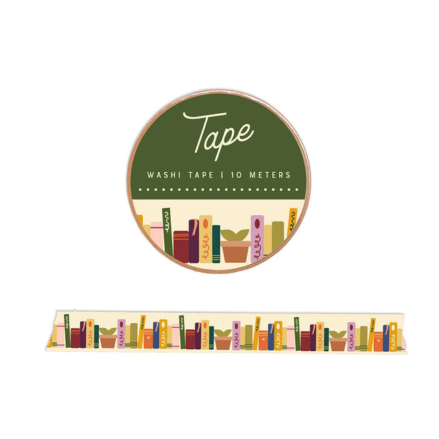 Our bookshelf washi tape brings literary charm to everyday projects with a whimsical pattern of neatly arranged books on cozy shelves. Easy to tear, reposition, and remove, it's perfect for personalizing journals, planners, happy mail, gift wrap, bookmarks, scrapbooks, and handmade cards. A thoughtful addition to any stationery or book-themed collection, this design is sure to appeal to readers, writers, teachers, librarians, and anyone who loves the comfort of a well-stocked bookshelf.

Additional Details: