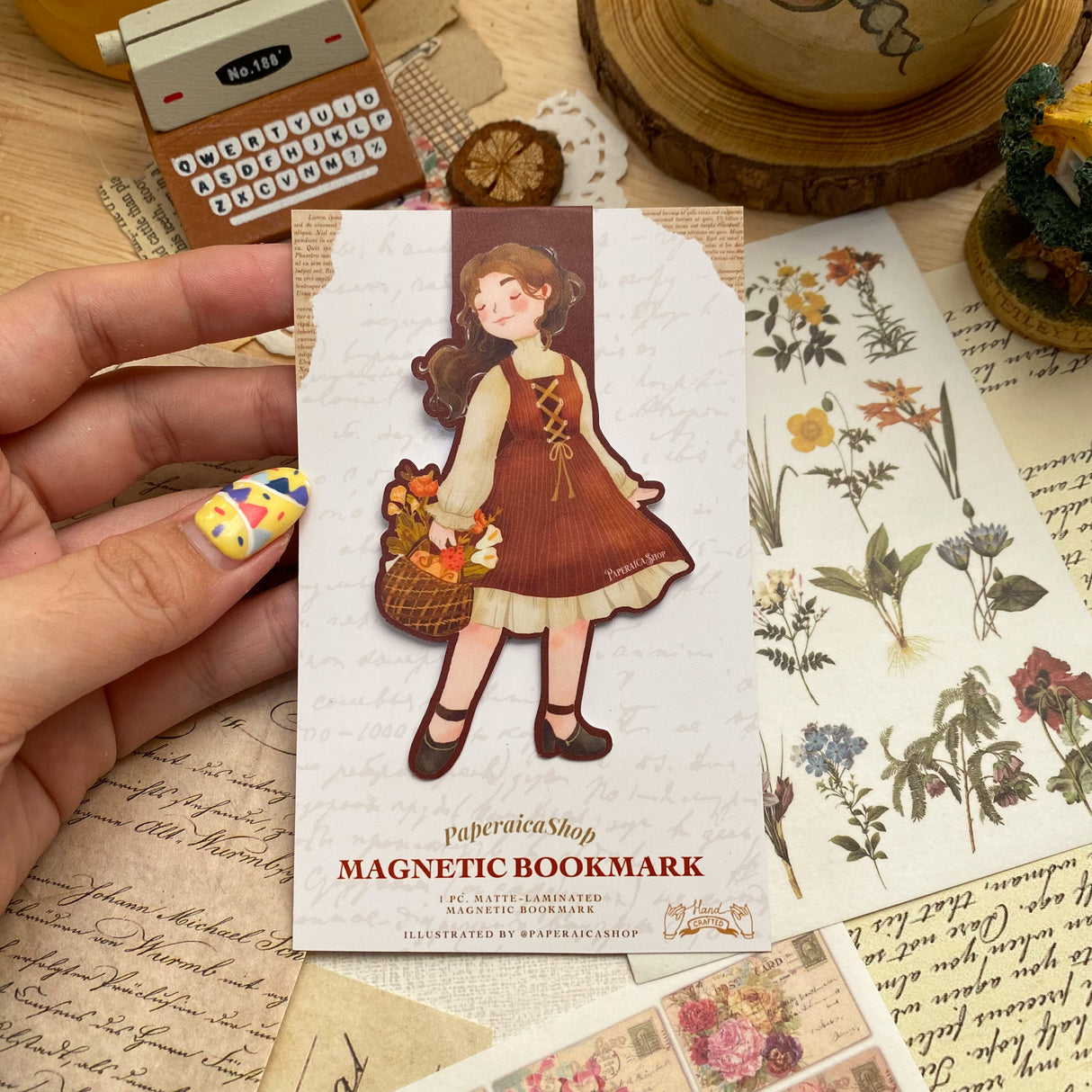 PaperaicaShop Autumn Girl Magnetic Bookmark