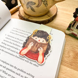 PaperaicaShop Girl Reading Magnetic Bookmark
