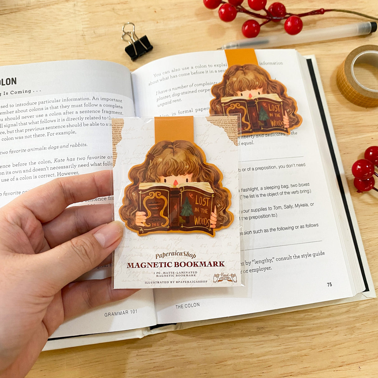 PaperaicaShop Lost in the Woods Magnetic Bookmark
