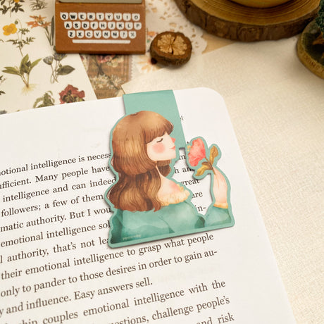 PaperaicaShop Spring Girl Magnetic Bookmark