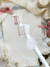 leelajournals Books & Lace Sticker Sheet - 3pc set