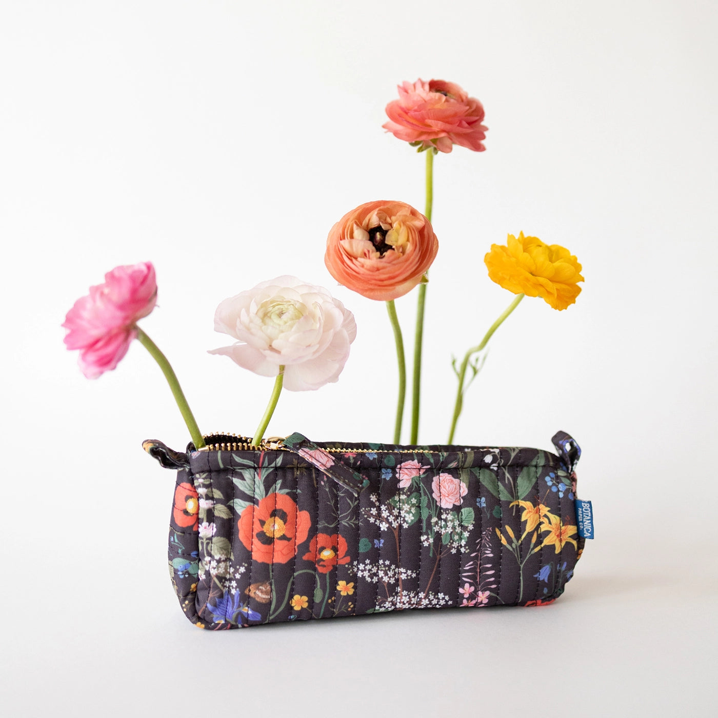 Botanica Paper Co. - Cotton Quilted Pencil Pouch - Wild Flowers