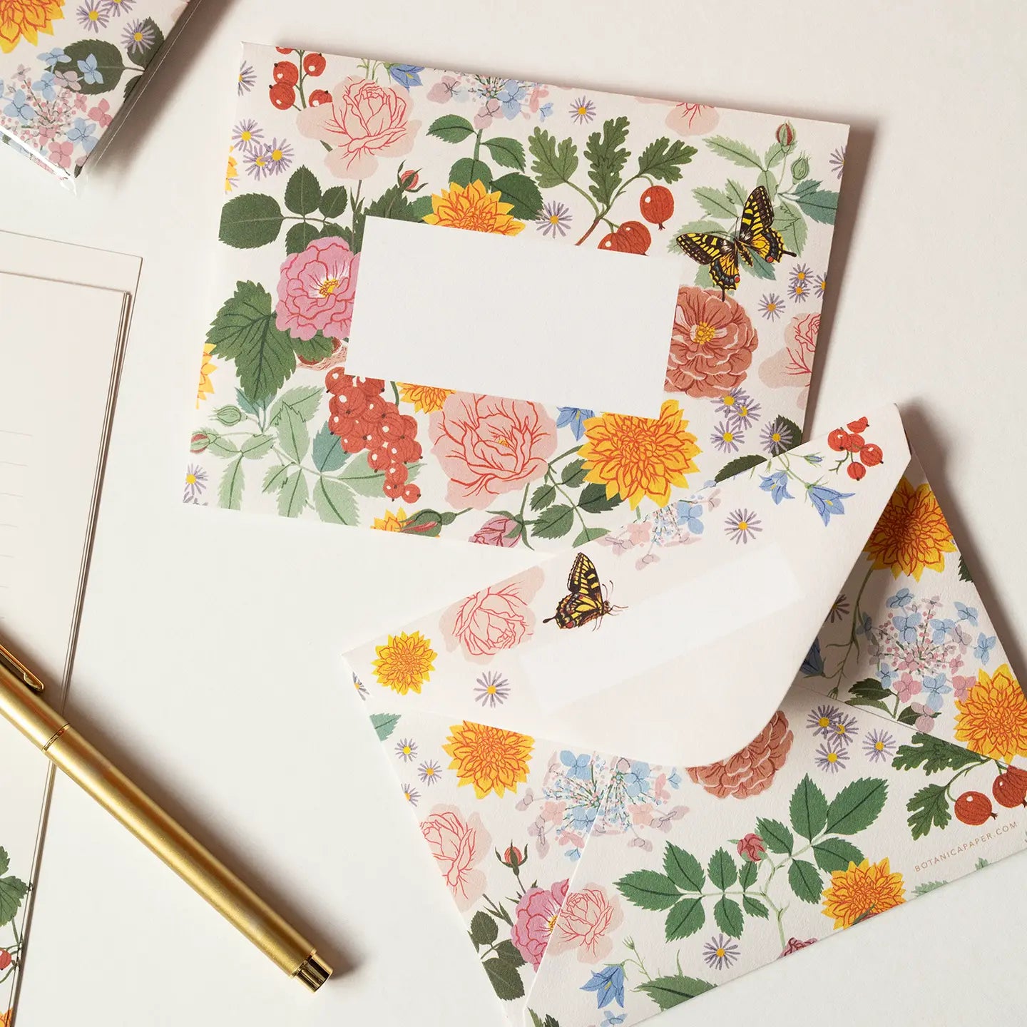 Botanica Paper Co. Letter Writing Set - Reverie


Letter Writing Set: 12 letter paper sheets + 6 envelopes
Printed full color on warm white paper
A2 ENVELOPES: Size 5.75” x 4.37“
LETTER WRITING SHEETS: Size 5.5” X 8.5”