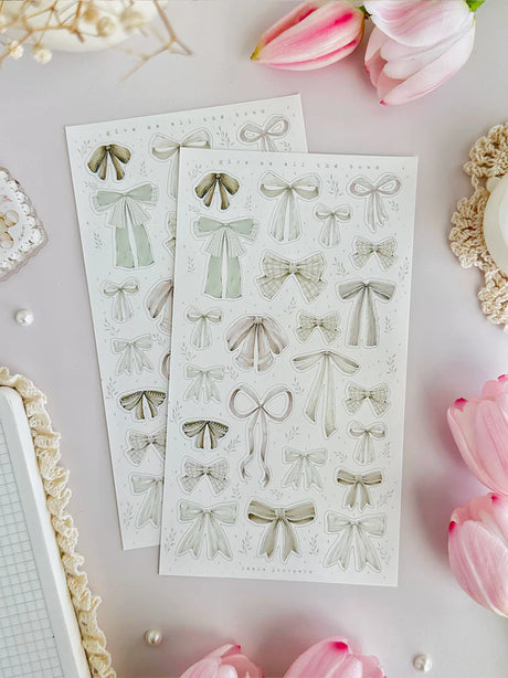 leelajournals Bows Sticker Sheet - 2pc set