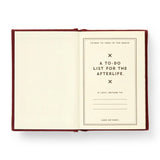 Finally, a pocket-sized place to keep track of your posthumous priorities. Whether it’s petty grudges, unresolved drama, or just a running list of people who deserve a little ghostly mischief, this 2.75” by 3.75” diary is your future haunting blueprint. With 112 gilded-edge pages, it’s the perfect mix of elegance and eerie intent.&nbsp;

Styled with nostalgic flair and a touch of the macabre, this diary channels old-school stationery vibes with just enough spooky sass. It’s ideal for chronicling your spectr