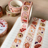 Cinta adhesiva washi con motivos de desayuno