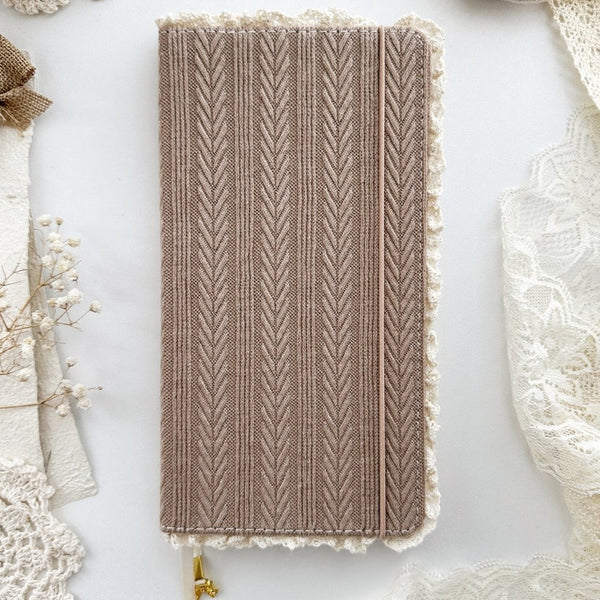 leelajournals Brown Sweater Lace Notebook TN