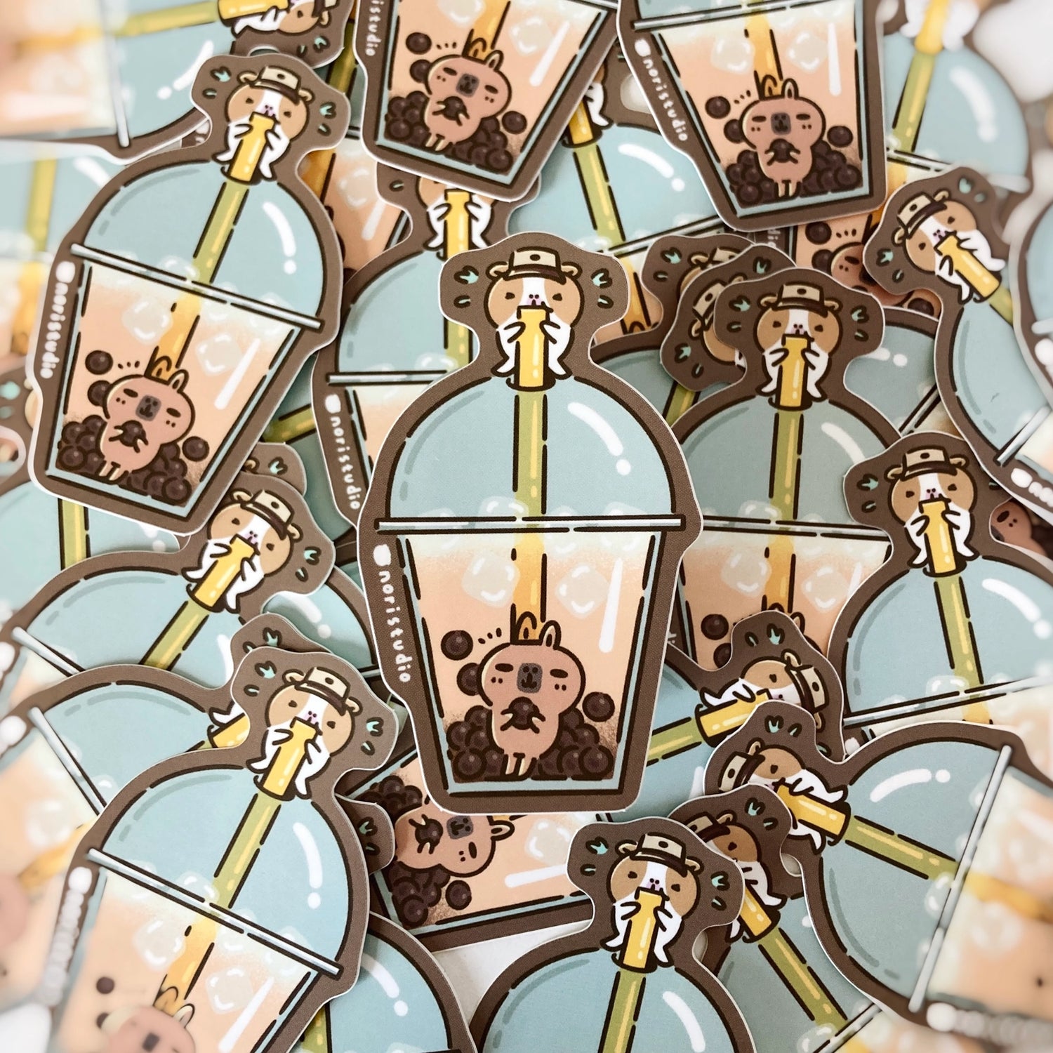 Bubu and Moonch Boba Tea Vinyl Sticker