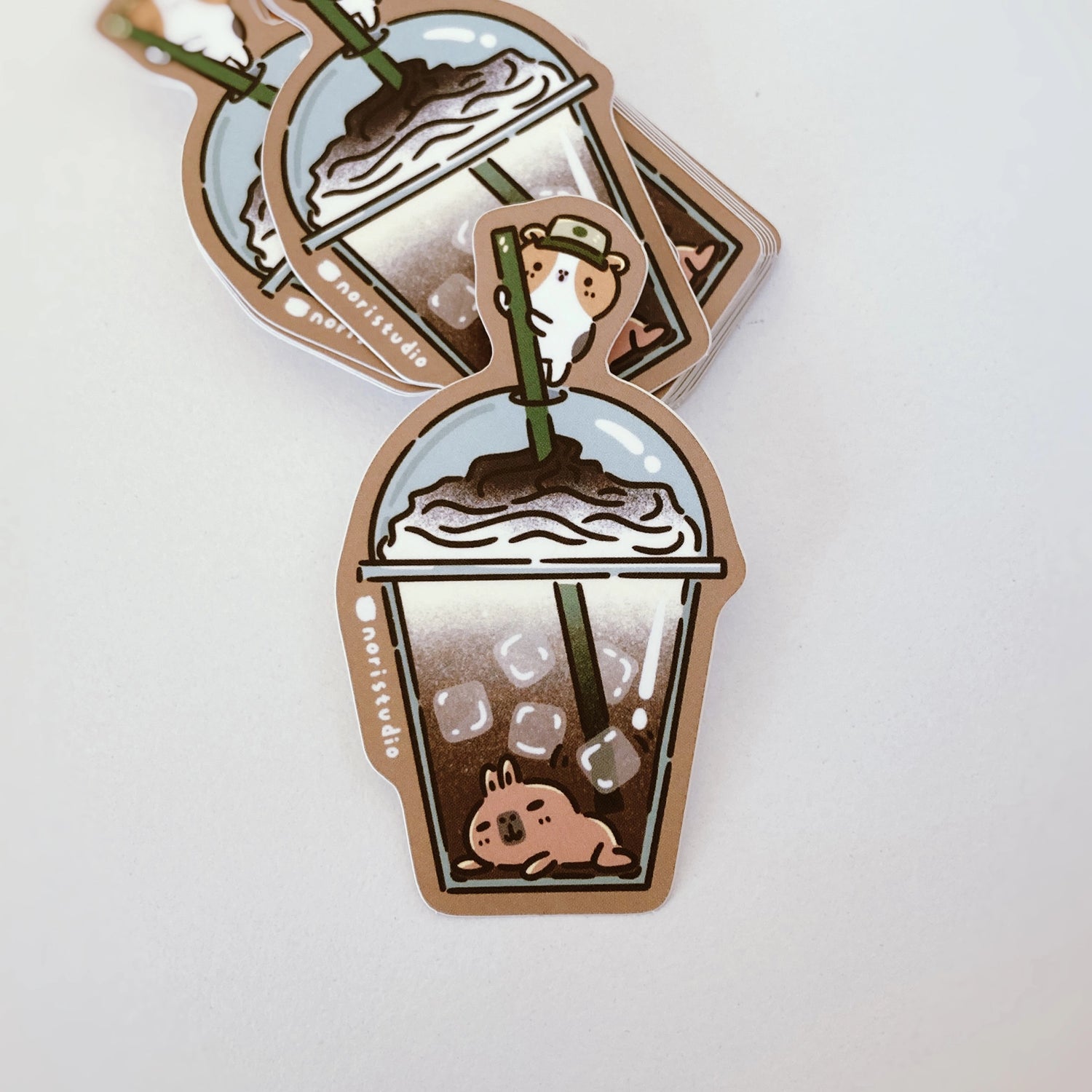 Bubu and Moonch Iced Coffee Vinyl Sticker