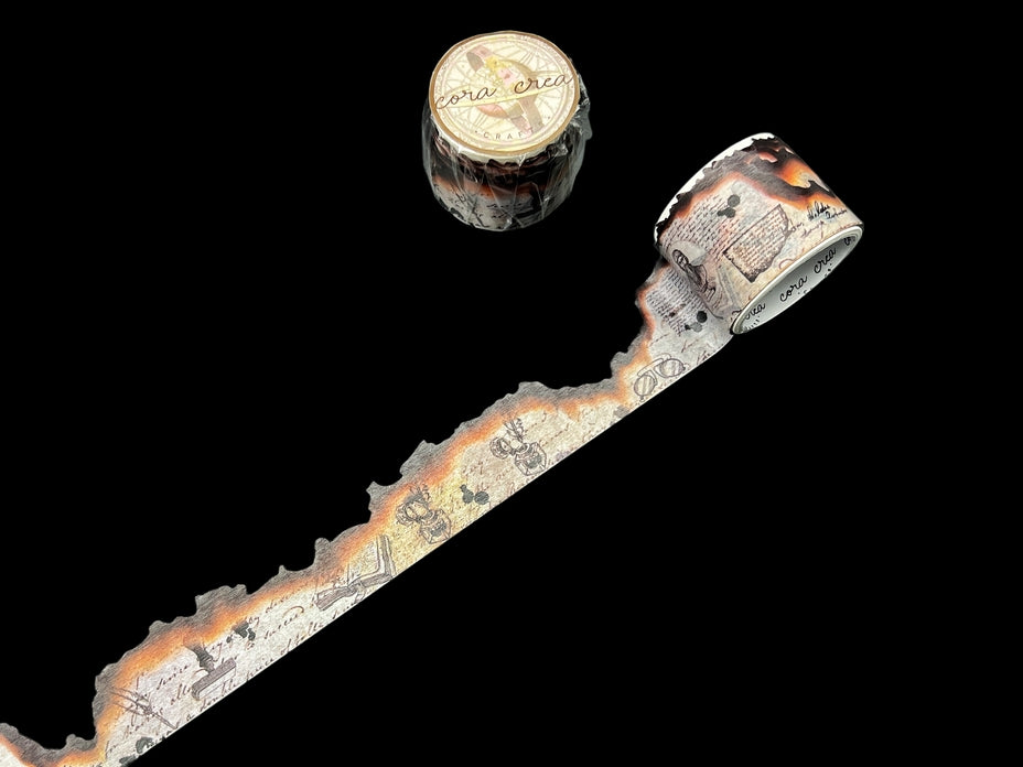 Cinta washi con bordes quemados