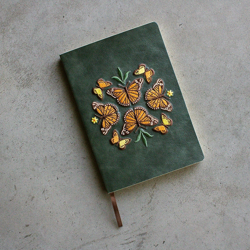 Butterfly Dance Embroidered Journal Notebook