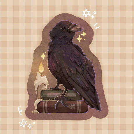 CC's Art Café Bookish Crow Vinyl Sticker