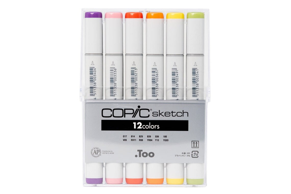 COPIC Sketch Marker 12-Color Basic Set – Little Craft Place