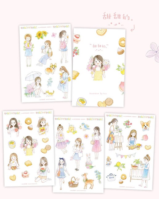 Caca Happy Life Sticker A6 Set of 4