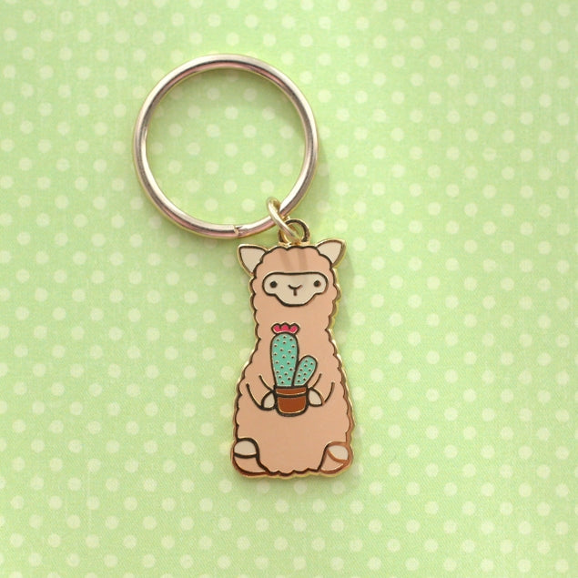 Cactus Alpaca Keychain