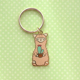 Cactus Alpaca Keychain