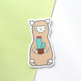 Cactus Alpaca Vinyl Sticker