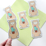 Cactus Alpaca Vinyl Sticker