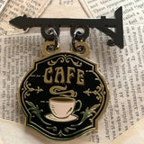 Cafe Shop Sign Enamel Pin