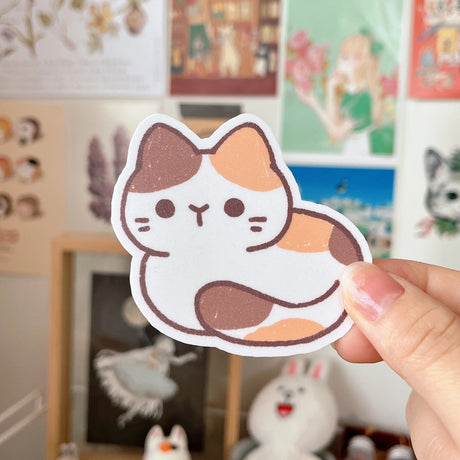 Cherry Rabbit Cat Loafs: Calico Cat Sticker
