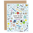 Express your gratitude to the outstanding educator in your life with our "Best Teacher Ever" Blue Thank You Greeting Card. Thoughtfully designed to honor the dedication and hard work of teachers, this card is a perfect way to show your appreciation and say thank you in a meaningful way. The perfect token for Teacher Appreciation Week and a great addition to Teacher gifts!

•Size: 4.25" x 5.5"

•Features: Blank interior, and coordinating envelope