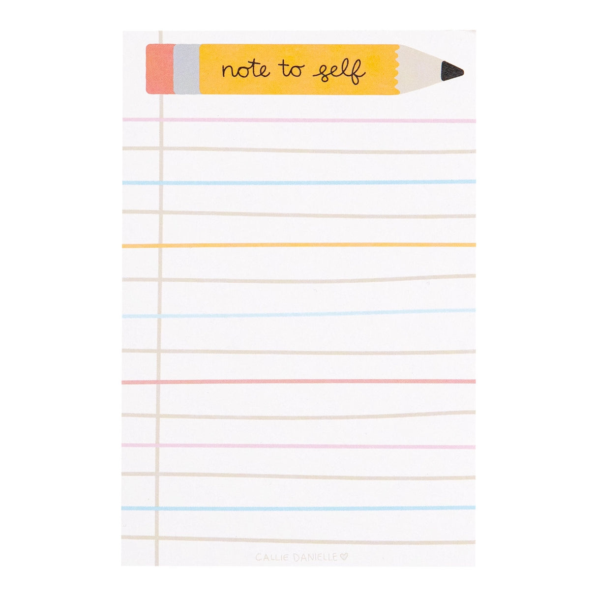 Stay organized and inspired with our Note To Self Pencil Notepad! Perfect for jotting down reminders, to-do lists, or motivational messages, this notepad helps keep you on track. Featuring a fun pencil design, it’s a stylish addition to any desk or study area. Ideal for students, teachers, or anyone who loves staying organized. This notepad also makes a thoughtful gift for friends, family, or coworkers.

•Size: 4×6"

•Pages: 52 sheets