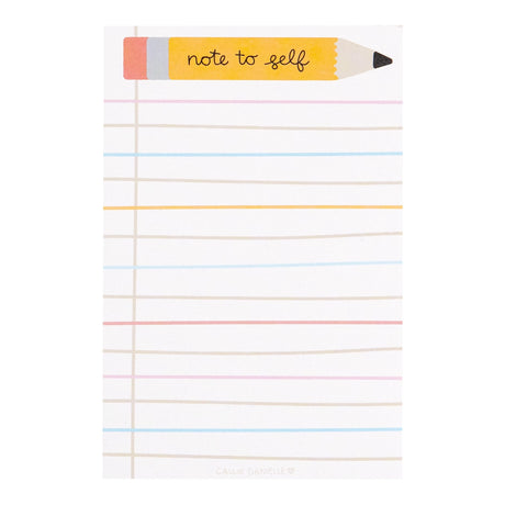 Stay organized and inspired with our Note To Self Pencil Notepad! Perfect for jotting down reminders, to-do lists, or motivational messages, this notepad helps keep you on track. Featuring a fun pencil design, it’s a stylish addition to any desk or study area. Ideal for students, teachers, or anyone who loves staying organized. This notepad also makes a thoughtful gift for friends, family, or coworkers.

•Size: 4×6"

•Pages: 52 sheets
