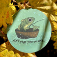 A fish sits in a fishing boat fishing... Inspired by "Over the Garden Wall"