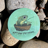 A fish sits in a fishing boat fishing... Inspired by "Over the Garden Wall"