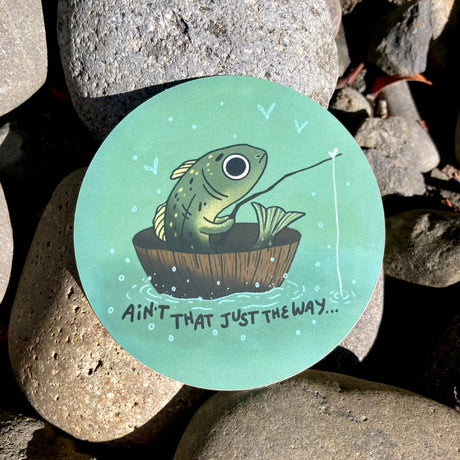 A fish sits in a fishing boat fishing... Inspired by "Over the Garden Wall"