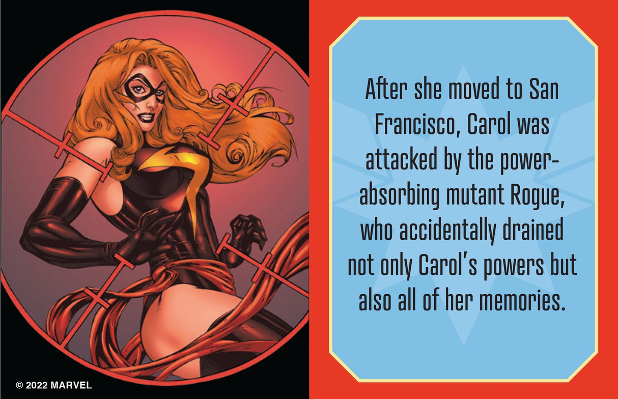 Carol Danvers, the super hero known to all as Captain Marvel, is one of the most powerful beings in the Marvel Universe. Now fans eager to learn more about her amazing adventures can follow her hero’s journey through the pages of this tiny storybook. Summarizing five decades of Captain Marvel’s comic book tales and featuring beautiful art from multiple eras, this unique collector’s item is the perfect gift for any Marvel fan!

AN EPIC SAGA IN THE PALM OF YOUR HAND: Covering 50 years of Captain Marvel’s hero