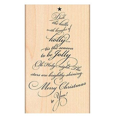 Caroling Tree Rubber Stamp