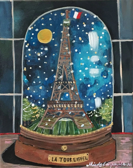 Carpe Diem Papers - Paris Snow Globe Holiday Postcard