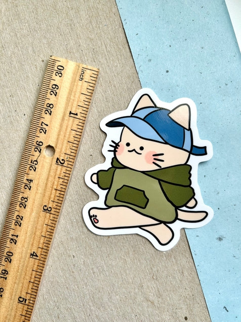 Casual Cat Vinyl Sticker
