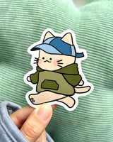 Casual Cat Vinyl Sticker