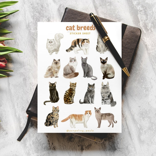 Cat Breeds Sticker Sheet