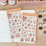 Cherry Rabbit Cat Friends Sticker Sheet