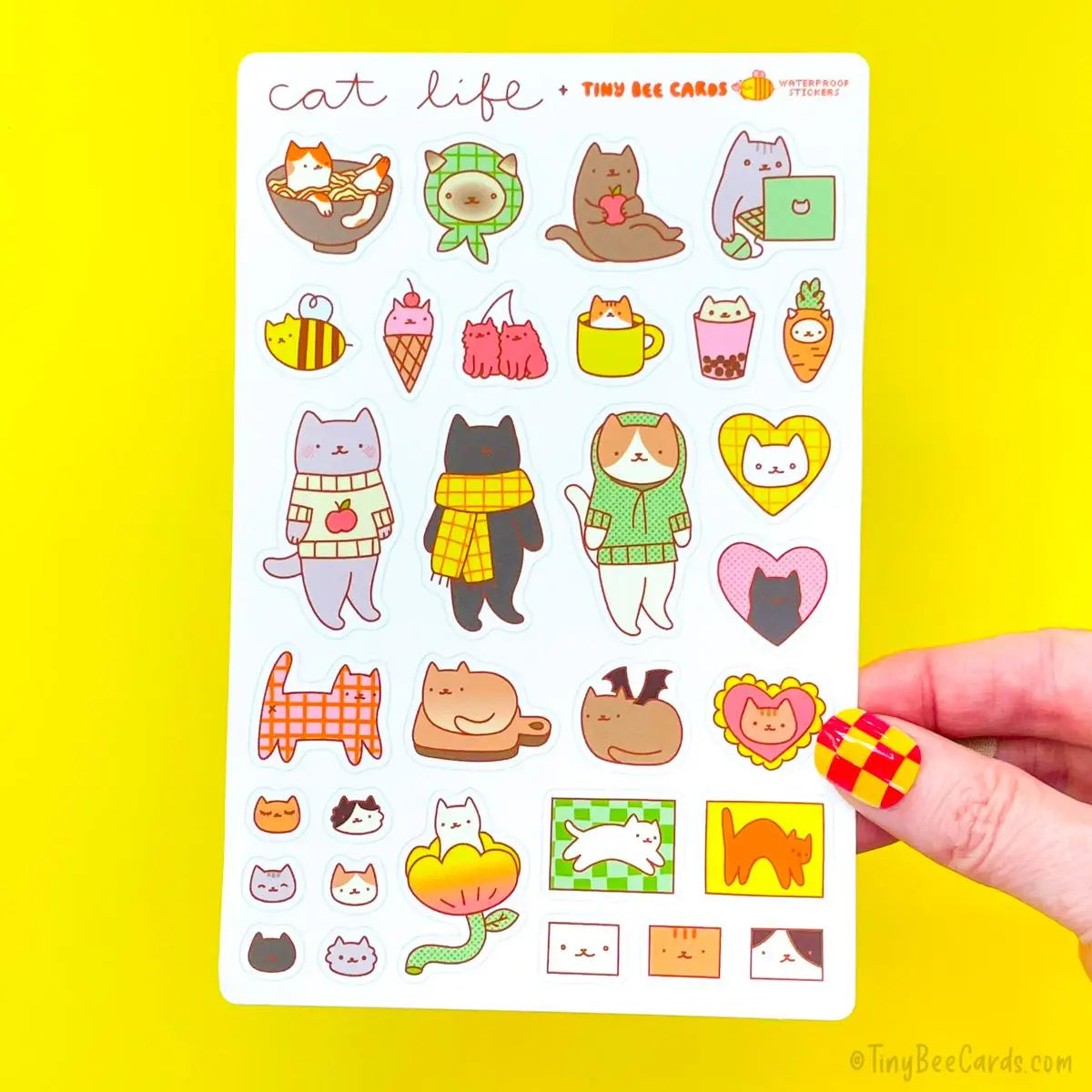 Tiny Bee Cards - Cat Life Vinyl Sticker Sheet