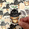 Sprig, a bat that lives in a flower pot!

Includes one 3" vinyl sticker

Dishwasher Safe and Water resistant
Perfect for water bottles, laptops, folders and more!