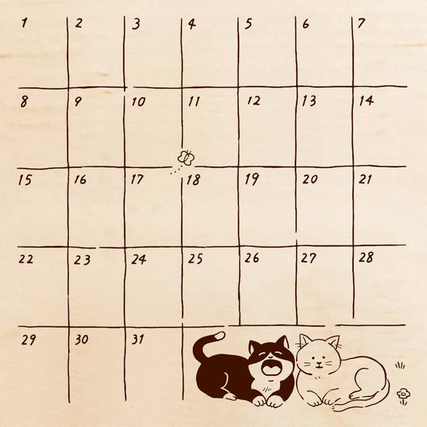 Cat Monthly Calendar Beverly Irodori Stamp