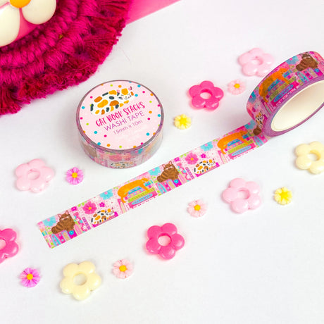 ✦ DETAILS ✦&nbsp;

Size: 15mm width x 10m length
Removable Washi Tape
Slightly Transparent
Features my hand drawn design as a repeat pattern
