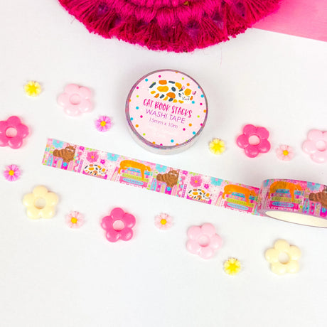 ✦ DETAILS ✦&nbsp;

Size: 15mm width x 10m length
Removable Washi Tape
Slightly Transparent
Features my hand drawn design as a repeat pattern