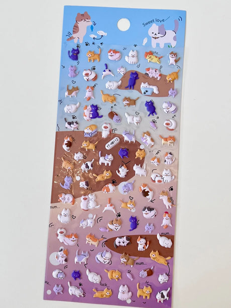 Cat Tiny Puffy Stickers