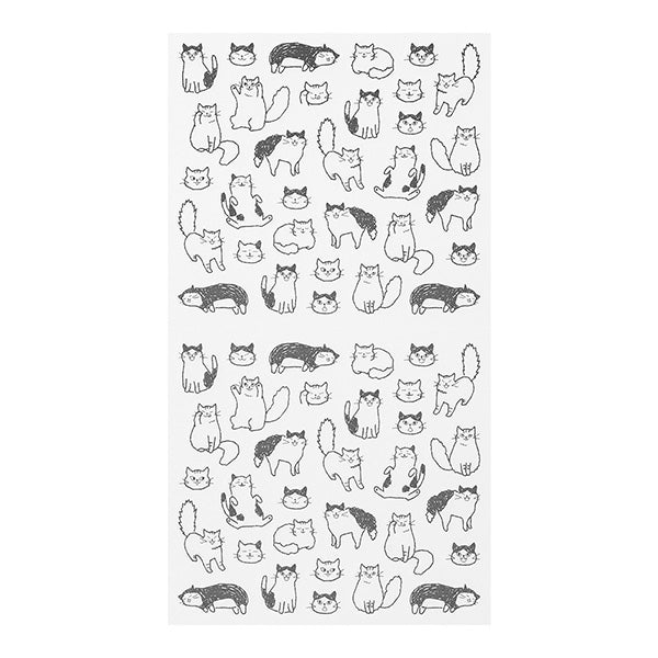 The "Talking Cat Pattern" is a design that will soothe you to cats that are surprised or have a relaxed expression. You can express the mood of the day with the unique expressions of the cats.



A wide variety of sticker designs to use with your notebook

These peel-and-stick PET stickers will make your daily records more fun. Simply stick them freely on the margins of your notebook to create a gorgeous page.&nbsp;It can be divided into two parts up and down with perforations, so you can carry as much as y