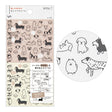 

The "Talking Dog Pattern" is a design that is irresistible for dog lovers, featuring various dogs such as dachshunds and pugs. You can express the mood of the day with the unique expressions of the dogs.



A wide variety of sticker designs to use with your notebook

These peel-and-stick PET stickers will make your daily records more fun. Simply stick them freely on the margins of your notebook to create a gorgeous page.&nbsp;It can be divided into two parts up and down with perforations, so you can carry