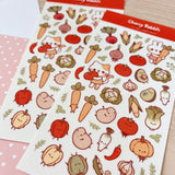Cherry Rabbit Veggie Friends Sticker Sheet