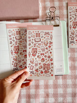 Cherry Rabbit Sketch Doodles Sticker Sheet