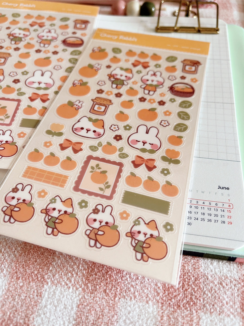 Cherry Rabbit Sweet Orange Sticker Sheet – Little Craft Place
