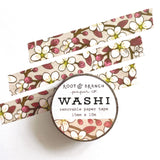 Our cherry blossom washi tape is a delicate pink tape created in celebration of our favorite early spring tree: the cherry blossom! This is a lightweight decorative tape printed on traditional rice paper. It is removable and leaves no residue, making it perfect for scrapbooking, stationery, crafts and more. Featuring a collection of complementary nature inspired designs that bring a pop of color to all your projects! Perfect for gifting and arts + crafts displays.

Tape dimensions: 15mm x 10m, or 0.59